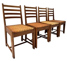Four Modernist Art Deco Dining Room Chairs by Bas van Pelt for My Home, 1930s